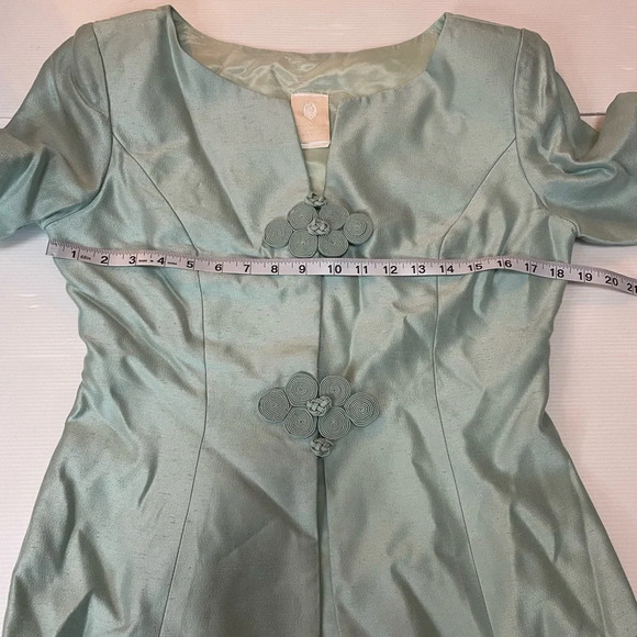 VTG Watters & Watters Jacket MIDI Skirt Suit Set Mint Green Size 8 - 12 - Picture 6 of 13